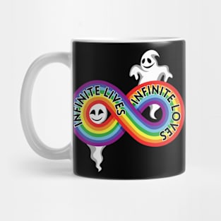 Infinite Lives and Loves Diversity Rainbow Ghosts Mug